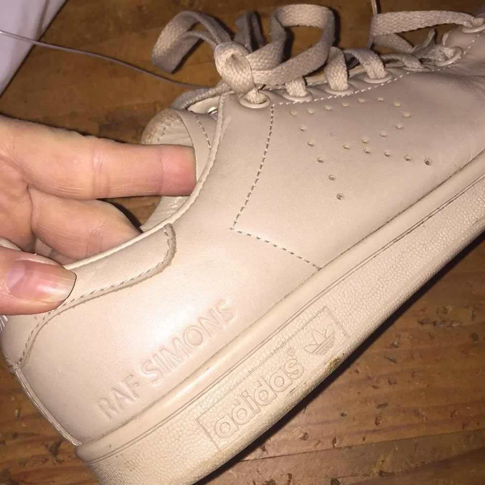 ADIDAS by RAF SIMONS Sz 6.5 tan leather Stan Smith